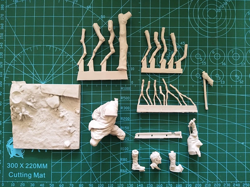 1/24 75 мм старинный воин слепого самурайского меча игрушка модель из смолы