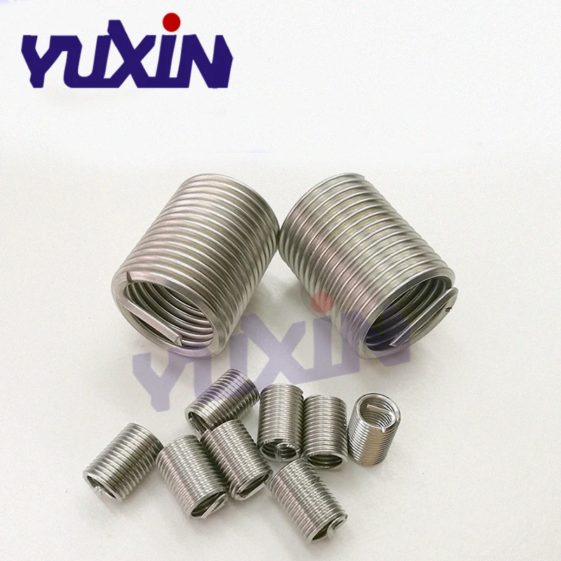 50pcs M10*1*2D Wire Thread Insert Stainless Steel 304 Wire Screw Sleeve, M10 Screw Bushing Helicoil Wire Thread Repair Inserts