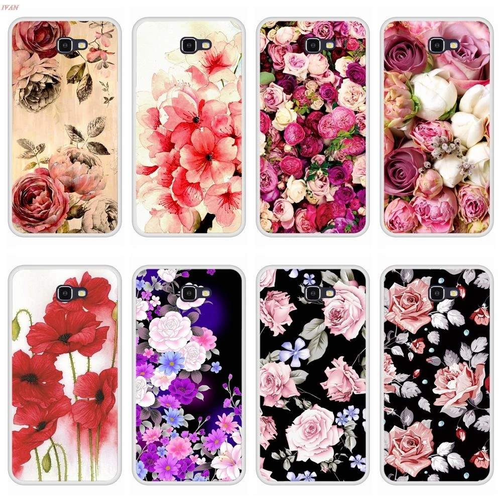 

Case For Samsung Galaxy J7 prime Soft Silicone TPU Floral Flower Pattern Painted Phone Cover For Samsung Galaxy J7 Case