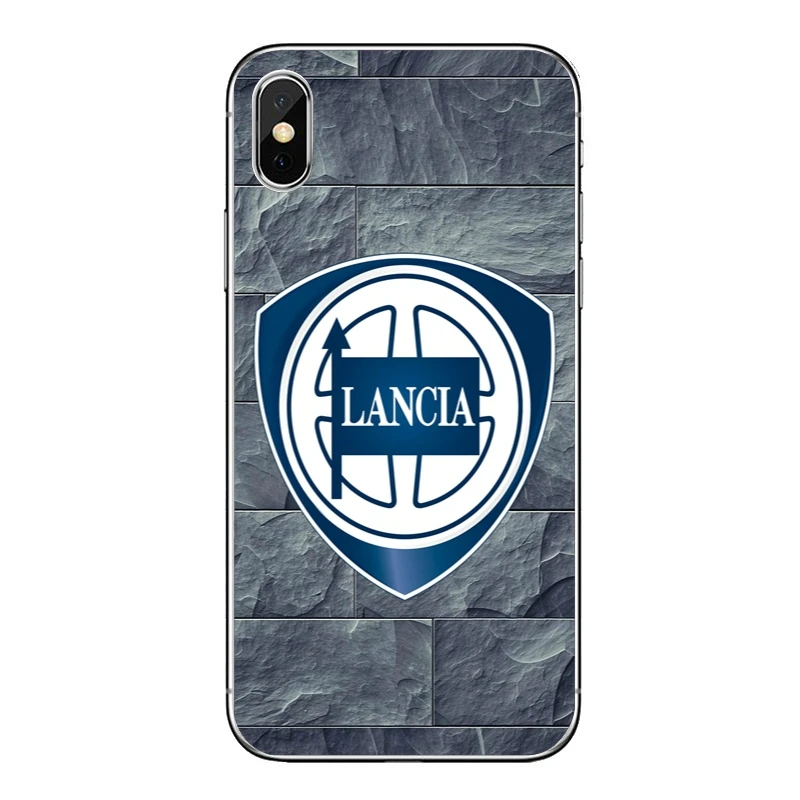 Роскошный автомобильный чехол для телефона с логотипом LANCIA iPhone 8 7 6s 6 plus XR X XS Max SE 5s