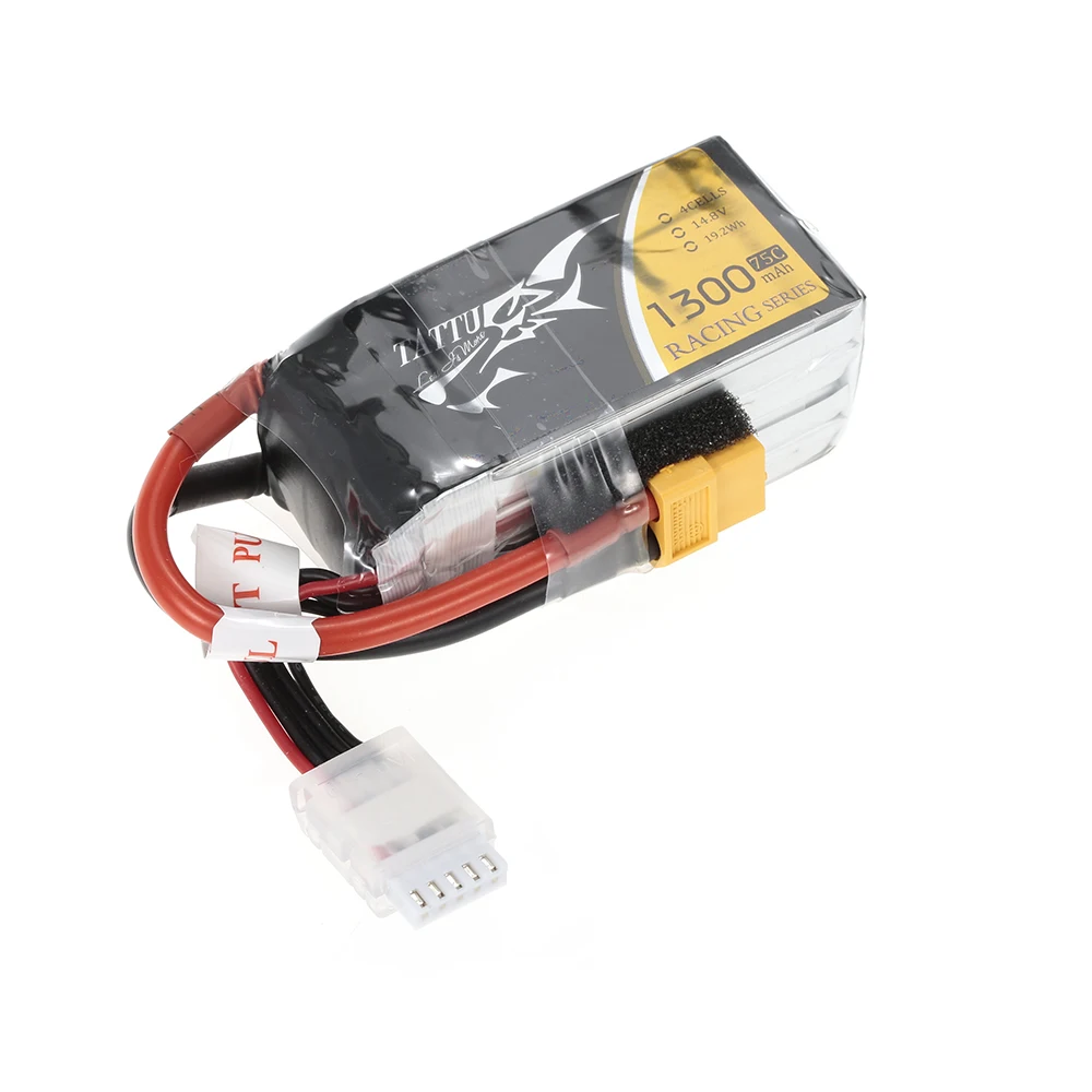 

1300mAh 14.8V 75C 4S1P 4S Lipo Battery with XT60 Connector Plug for FPV Racing Drone Helicopter Battery