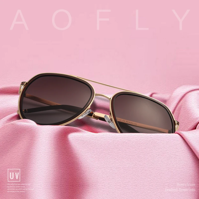 AOFLY, фирменный дизайн, поляризационные очки пилота, мужские и женские солнцезащитные очки, металлическая оправа, овальные линзы, очки, UV400, A122