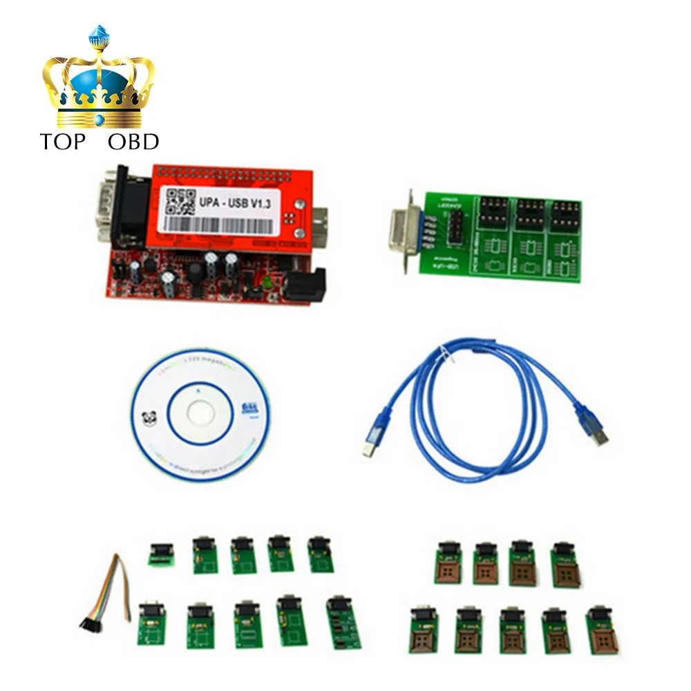 Newest UPA-USB UPAUSB UPA USB Programmer With Full Adaptors V1.3 ECU Chip Tunning OBD2 Diagnostic Tool Free Shipping