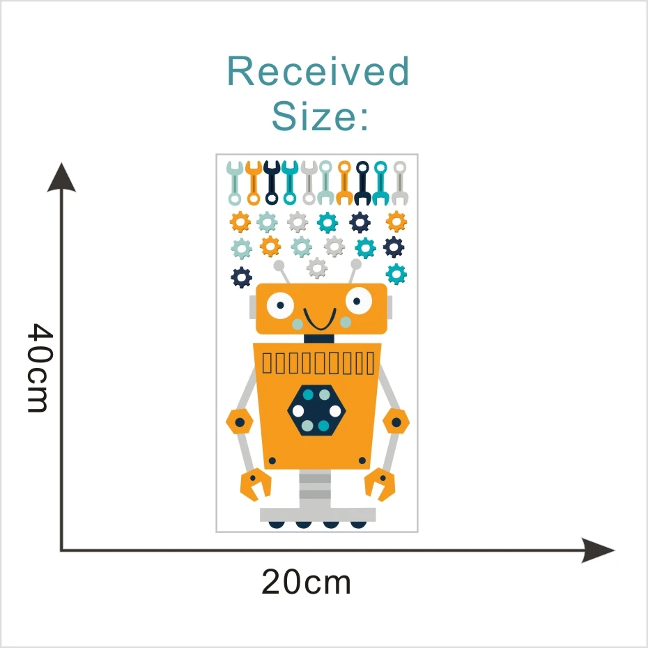Креативные забавные роботы, настенные наклейки для детской комнаты, украшения, аксессуары, мультфильм, Лаг Спайк, настенные художественные наклейки, фрески питомника, Декор - Цвет: CCS4024C