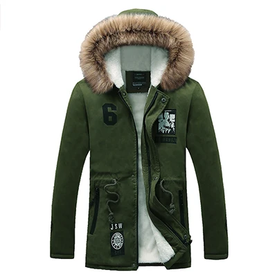 HCXY горячая Распродажа Модная Повседневная зимняя мужская Куртка удобная Высококачественная Мужская парка с капюшоном мужская теплая куртка размера плюс 5XL - Цвет: Армейский зеленый