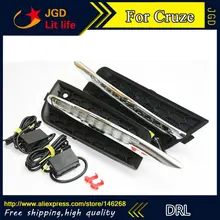 El envío gratuito! 12 V 6000 k LED DRL luz Corriente Diurna para Chevrolet Cruze 2010-2012 luz antiniebla marco luz Antiniebla