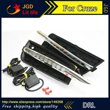 

Free shipping ! 12V 6000k LED DRL Daytime running light for Chevrolet Cruze 2010-2012 fog lamp frame Fog light