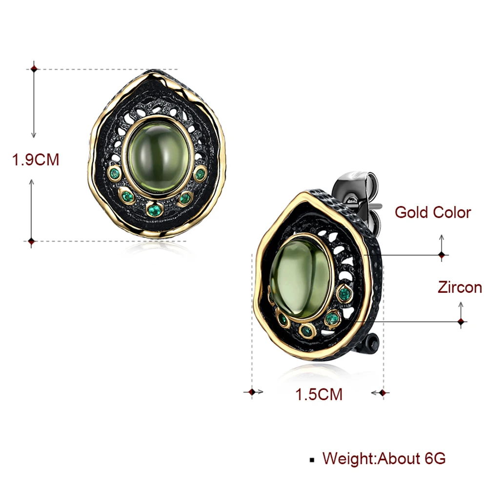 Новое поступление серьга-гвоздик капля серьги паве зеленые камни высокое качество черное золото пластина ювелирные изделия женские классические серьги