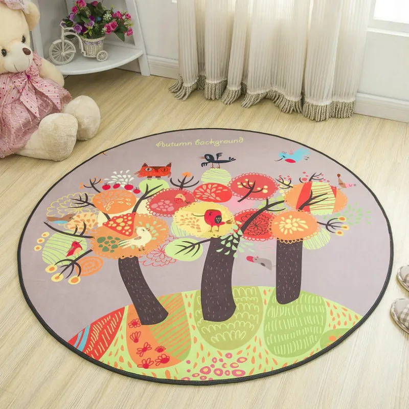 WINLIFE Round Cartoon Style Kids Carpets Anti-Skid Rugs For Bedroom/Bathroom Competer Chair Mats Cute Animals Rugs WINLIFE Round Cartoon Style Kids Carpets Anti-Skid Rugs For Bedroom/Bathroom Competer Chair Mats Cute Animals Rugs