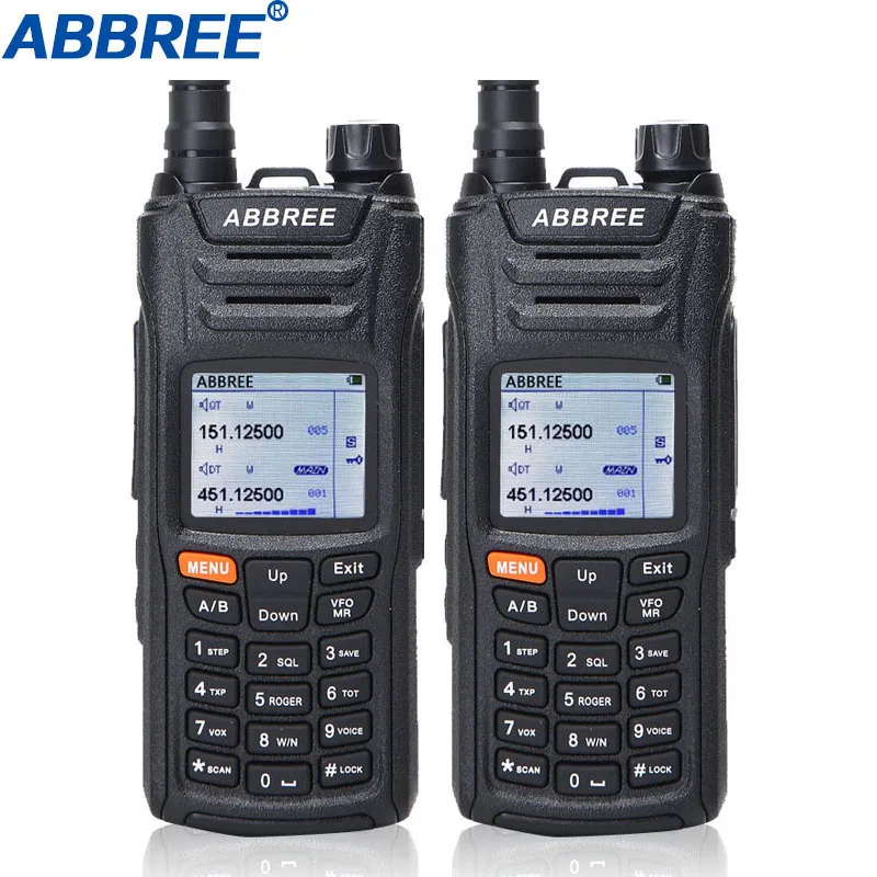 Портативная рация Abbree 2 шт. 6 полос двойной дисплей два режима ожидания 999 каналов