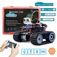 Keywish-Robot de tanque para Arduino UNO R3, Kit de coches inteligentes, aplicación RC, Control remoto, módulo Bluetooth ultrasónico, juguetes para niños