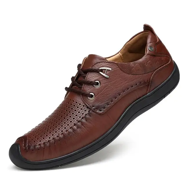 Buy Full grain leather men casual shoes,Handmade comfortable breathable men