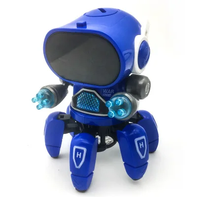 Dancing robot Action Figure Toy Electronic intelligent Walking Robot Toy for Boys Children Birthday Gift Blue