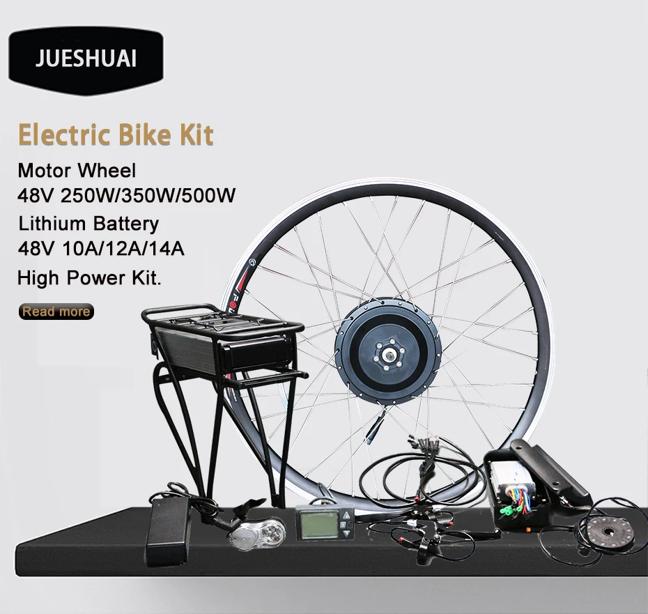 Flash Deal 48V 10/12/14Ah Rear Rack Battery 250W 500W Electric Motor Bike Conversion Kit bldc Controller LCD Display for Road Bicycle Parts 0