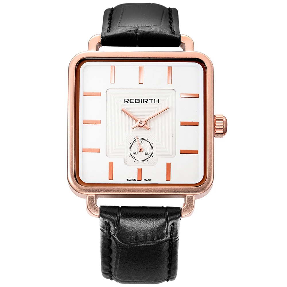 

Watch Men Leather Square Dial Business Gold Clock Unisex Ladies Quartz Dress Watch Roman Numerals Calibration Girl Wristwatches
