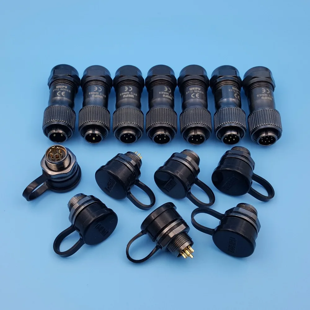 

ST12 Waterproof IP67 Metal 2/3/4/5/6/7/9 Pin Panel Chassis Mount Circular Aviation Plug Cable Connector