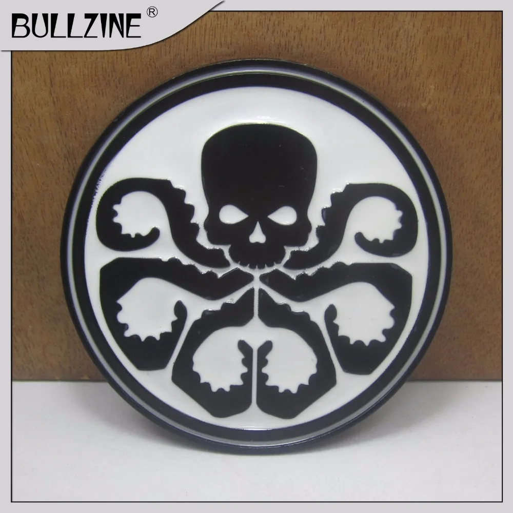 

Bullzine black white Avengers Captain America Hydra belt buckle FP-03513-1 with black coating