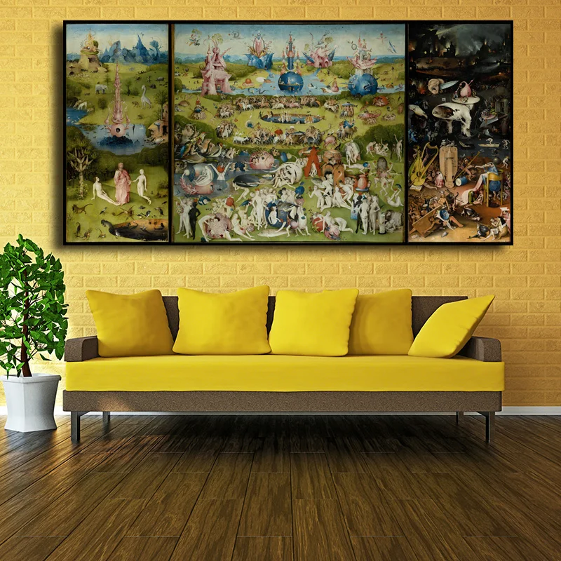 

The Garden of Earthly Delight And Hell by Hieronymus Bosch HD Details Canvas Print Painting Art Home Decoration FREE SHIPPING