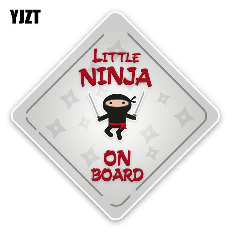 

YJZT 14.8*14.8CM Lovely Car Sticker Little Ninja Graphic BABY ON BOARD Colored Motorcycle Bicycle Decoration Graphic C1-5687