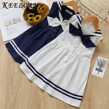 

keelorn girls dresses sailor 2020 New Fashion navy style summer kids dresses for girls new princess dress kids clothes vestido