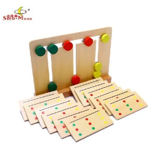 Деревянная игрушка подарок на день рождения Монтессори детские забавные раннего обучения инструмент 3 цвета сортировки массив двигаться торт матч Карты узор Game 1 компл