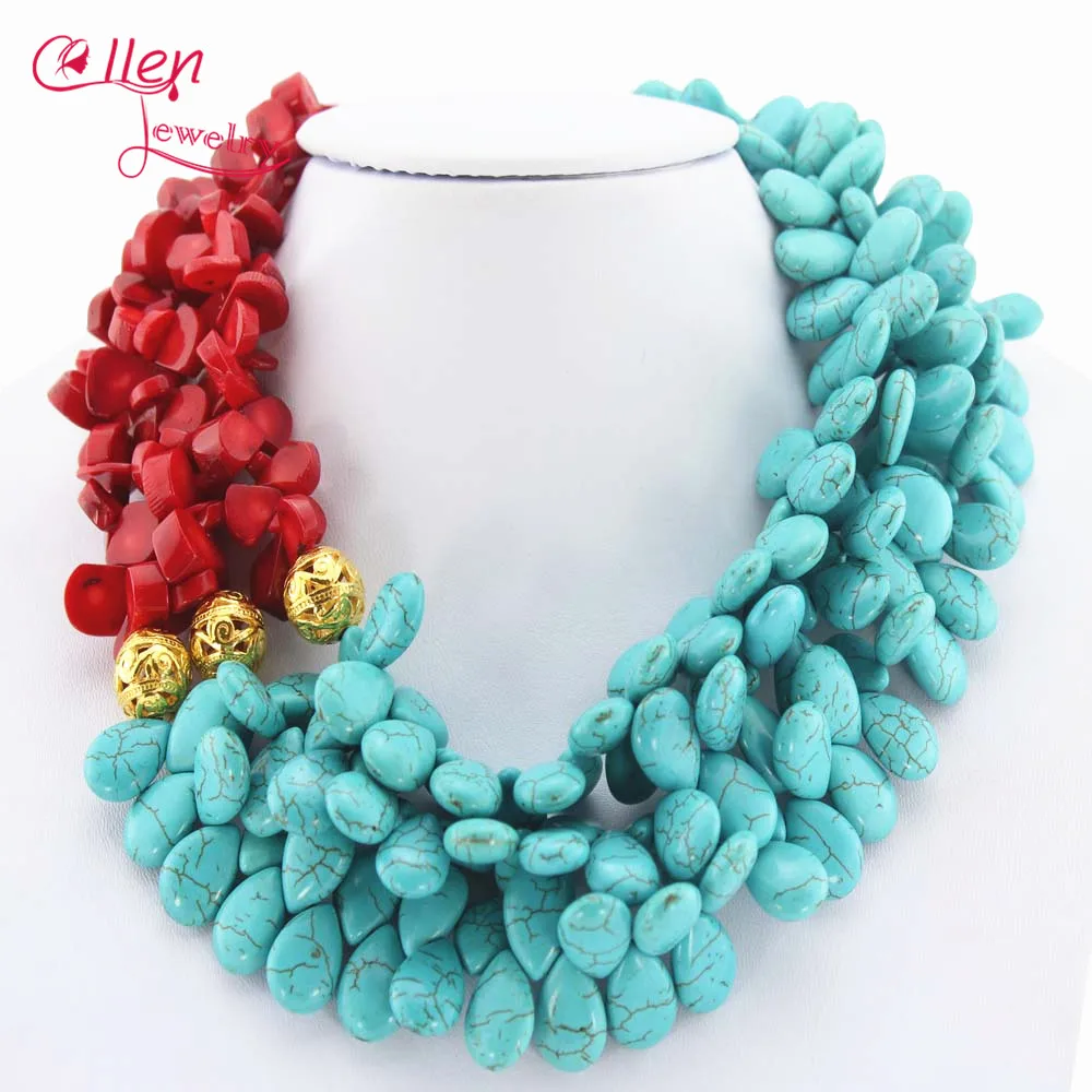 African Beads beautiful Necklace Nigerian Red Coral Necklace Bridesmaid Necklace Wedding Gift Statement Necklace e11122