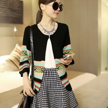 

2020 couture clip color fashion han edition 7 minutes of sleeve coat loose knit air conditioning unlined upper garment