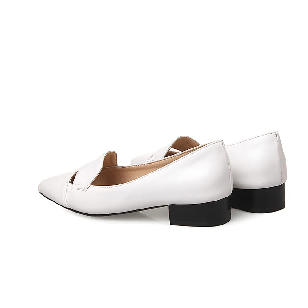 ASUMER/Повседневные тонкие туфли с острым носком; цвет черный, красный, желтый; женские модные туфли на низком квадратном каблуке; большие размеры 33-43 - Цвет: Белый