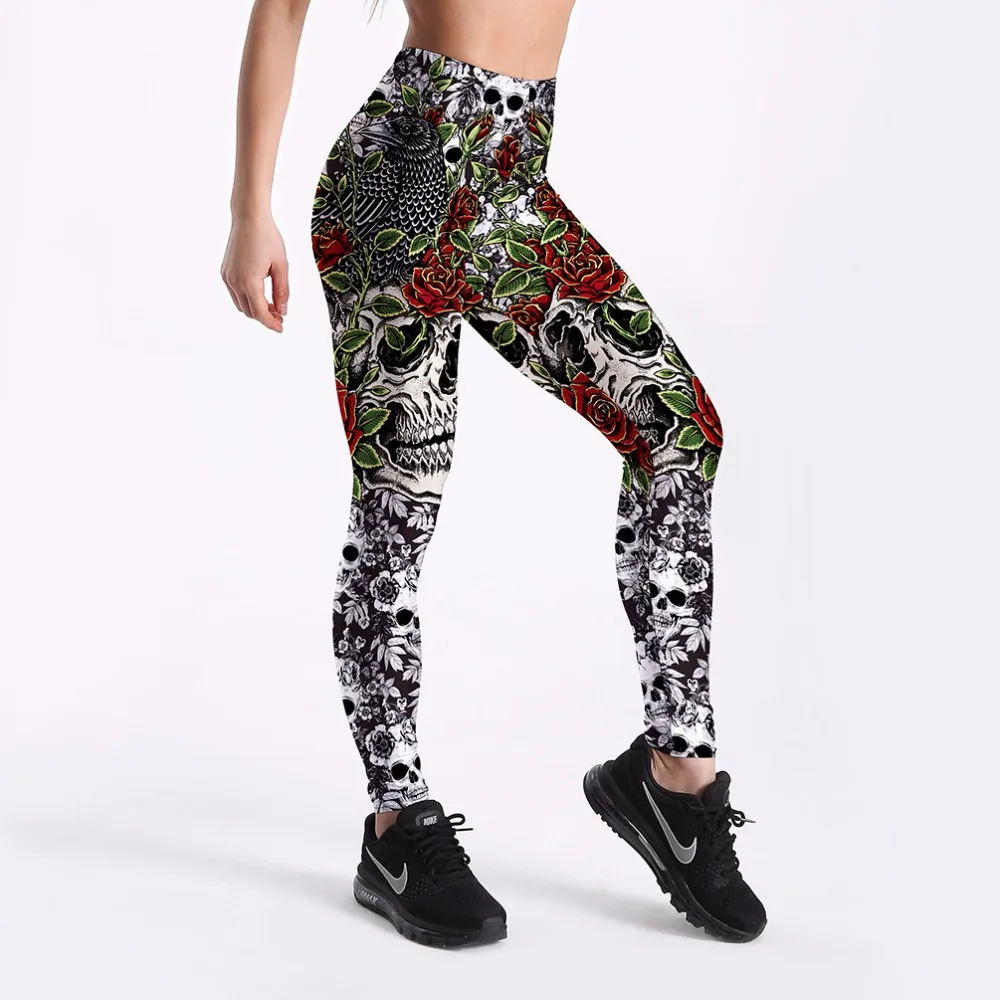 Halloween hot new fashion skull pattern printing high waist leggings casual breathable sexy fitness ladies leggings Halloween hot new fashion skull pattern printing high waist leggings casual breathable sexy fitness ladies leggings