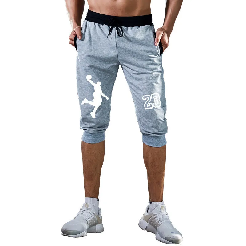 

New brand logo Fitness short jogging casual workout clothes men's shorts summer new fashion men's casual men's knee long shorts