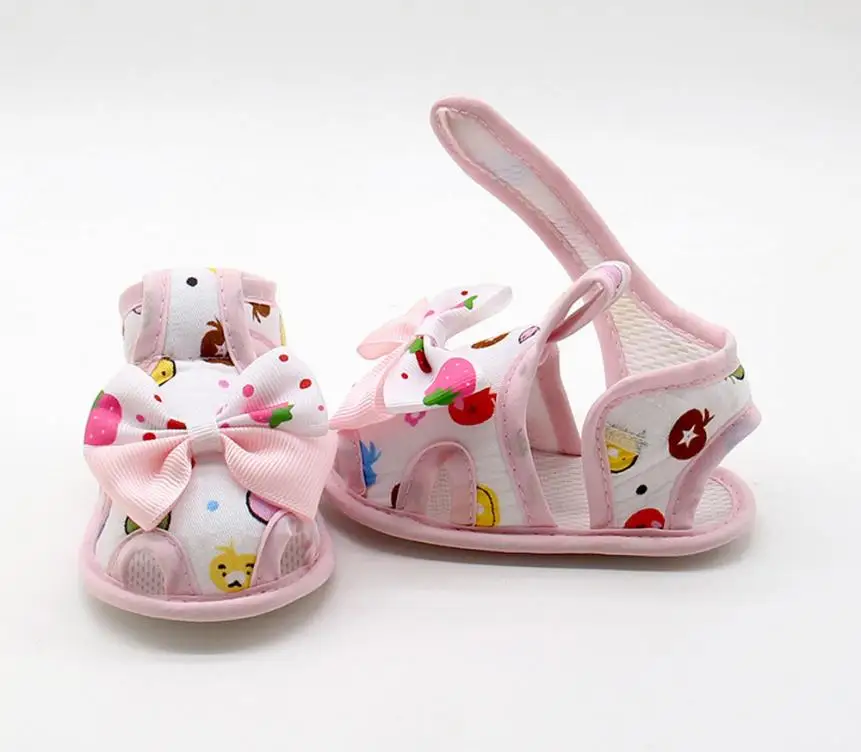 TELOTUNY новорожденных маленьких девочек летний бант, мягкая подошва малышей противоскользящая обувь сандалии V11556