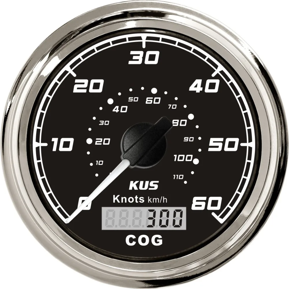 KUS Waterproof GPS Speedometer 0-60Knots Speed Gauge With Course For Boat Yachts 85mm 12V/24V (SQ Series)
