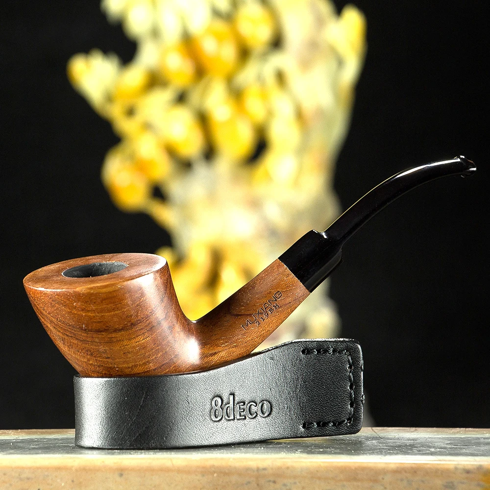 Rose Wood Pipe 9mm Filter Smoking Pipe Bent Rosewood Tobacco Pipe with 10 Tools Handmade Wooden