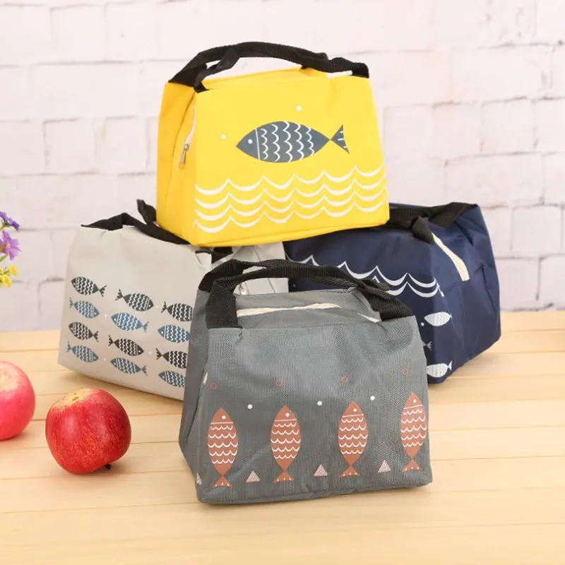 Модная сумка для обеда, милая мультяшная Рыбка, переносная изолированная сумка-холодильник, Термосумка для еды, пикника, сумки для обеда для женщин и девочек, сумка для обеда, сумка-тоут