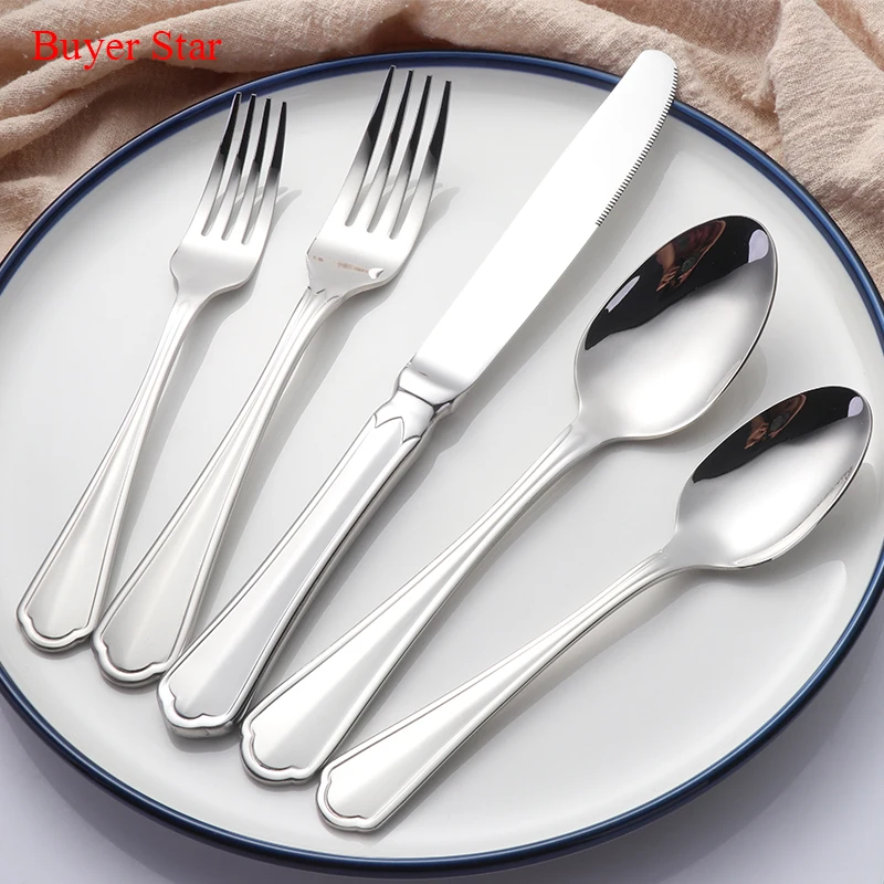 Buy 20 piece Silver Cutlery Set 304 Stainless Steel Dinnerware Used Restaurant