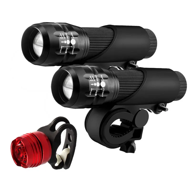 Rechargeable bicycle light Set 2x Q5 LED Mountain Bike Bicycle Cycle Rechargeable Head Front + Al alloy Rear Lights new A30