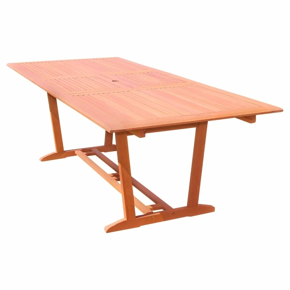 Outdoor Eucalyptus Wood Rectangular Extention Table with Foldable Butterfly (1)