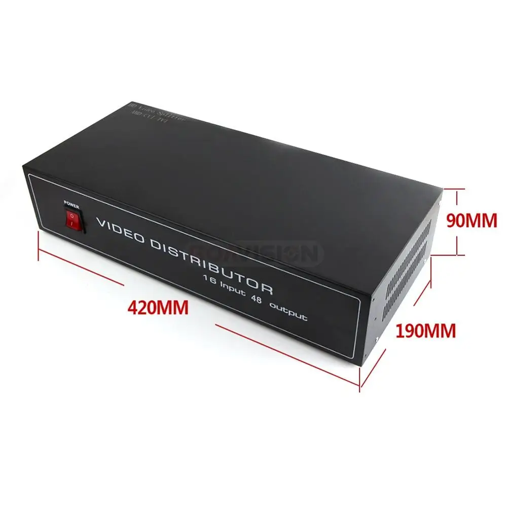 48 Ports 16CH in/48CH Output Professional High Definition Video Splitter,Support CVI/TVI/AHD Camera Bnc Output,MaxUp to 300-600M