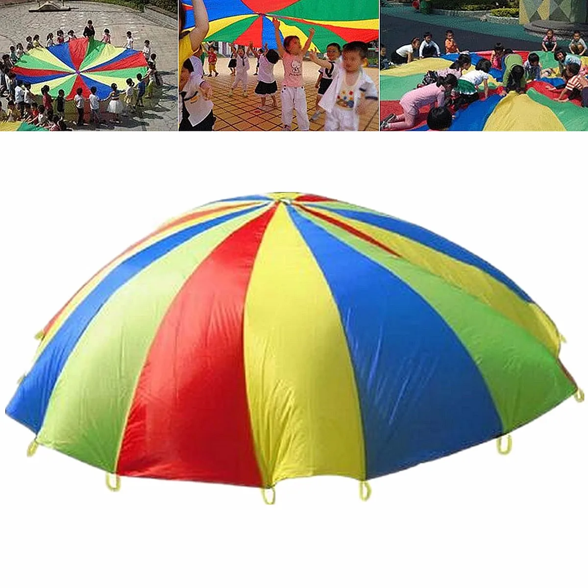 

4M Rainbow Umbrella Parachute Toy Child Kids Games Sports Outdoor Development Toy Jump-sack Ballute Educational Play Parachute