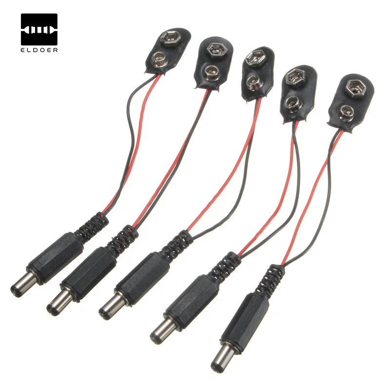 

Wholesale Price 5PCS 9V DC I-Type Battery Power Cable Clip Barrel Jack Connector For Arduino Newest Electronics Stocks