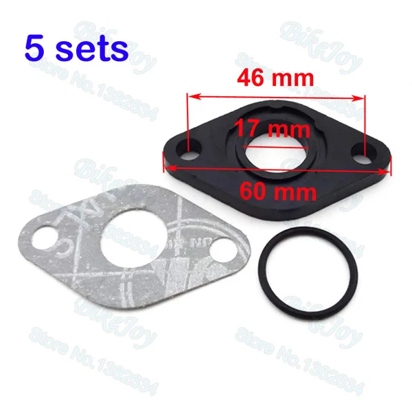 5sets/pack 17mm Carburetor Manifold Intake Gasket For GY6 50cc Moped