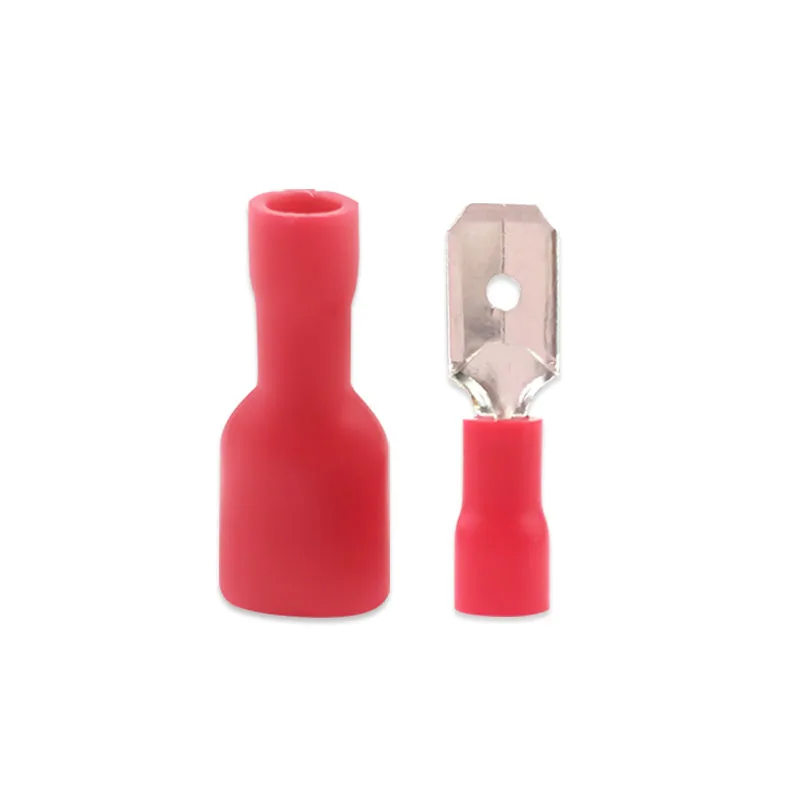 6.3mm 22-16 16-14 12-10AWG Female Male Electrical Wiring Connector Insulated Crimp Terminal Spade FDFD MDD1.25-250 2.5-250 5-250