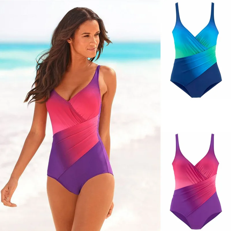 

Gradual Bathing Suit Women One Piece Swimsuit 2019 Sexy Iridescent Swimwear Brazilian Body Suit Womens Swim Wear Plus Size 5xl