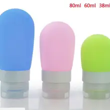 3 шт./лот Путешествия Упаковка бутылки Пресс бутылки пустые Силиконовые лосьон шампунь Ванна контейнер косметический крем путешествия 38/60/ 80 мл