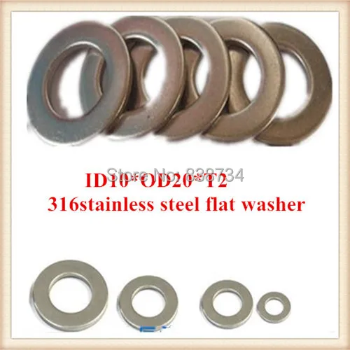 100pcs high quality 316 stainless steel m10 flat washer/plain washer