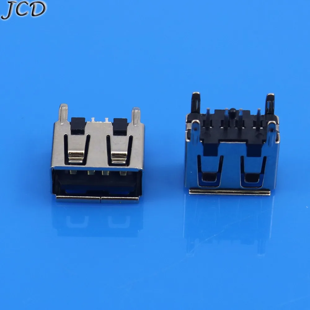JCD 2 шт./лот чёрный тип A плоский угол 4Pin гнездо USB PCB разъем 180 градусов | Компьютеры