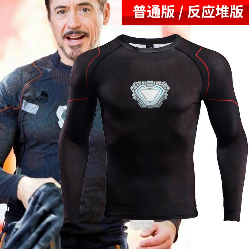 

Avengers 3 Iron Man Tony Stark Cosplay Costume 3D Printed Long Sleeve T shirt Tight Compression Shirt