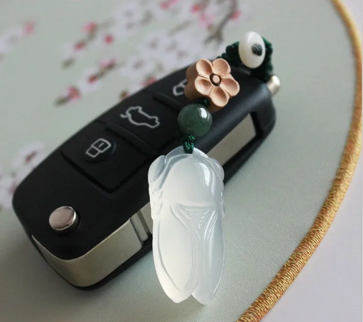 

key Rings Natural agate handmade original Chinese style weaving multi-purpose key ring pendant hanging ornaments for keychain