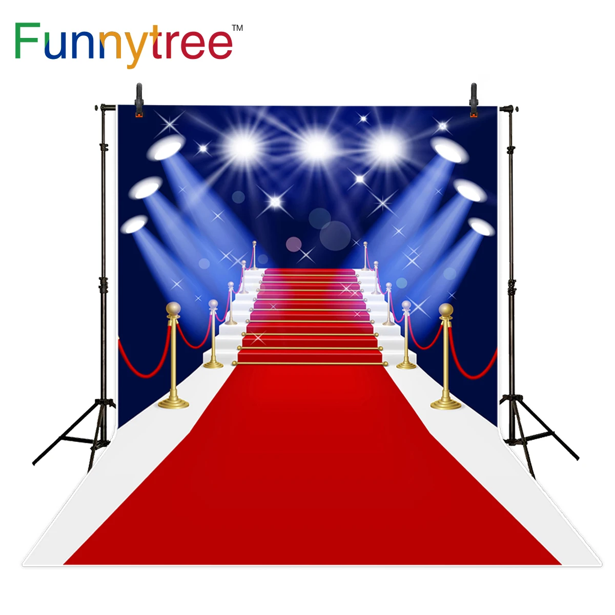 Funnytree красный ковер сценический фон для фотосъемки день рождения Блестящий halo звезды фон фотостудия фотосессия