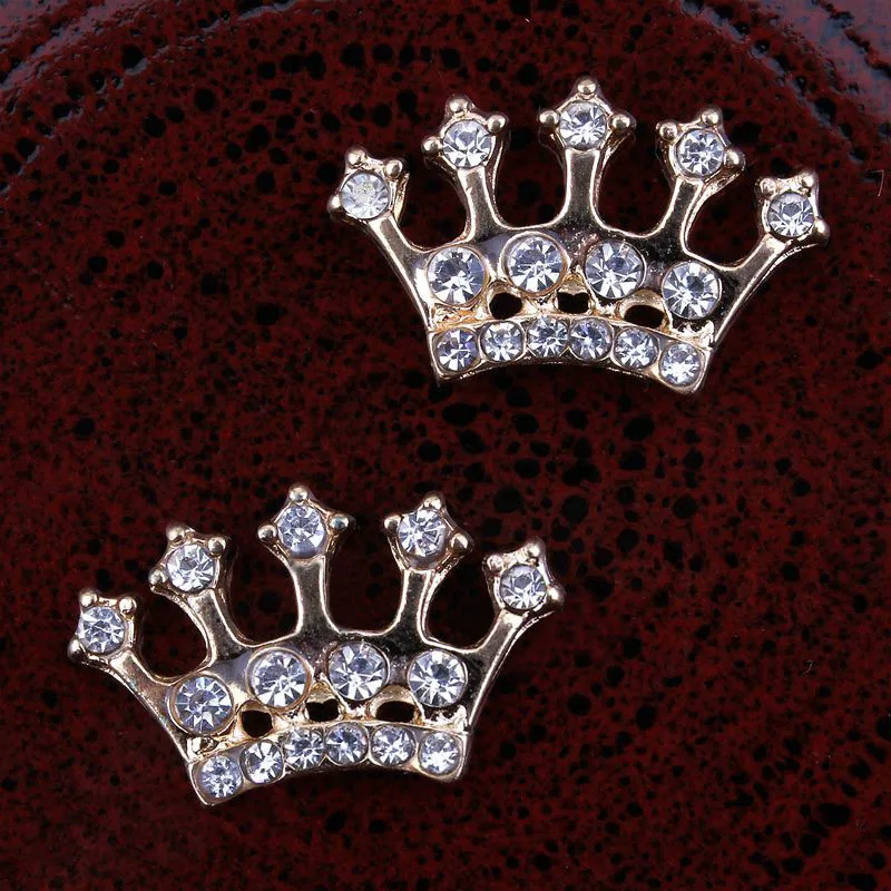 

30pcs/Lot 23x14MM Alloy Rhinestone Crown Button DIY Cell Phone Case Decoration Metal Flatback Embellishment Hair Bow Decoration